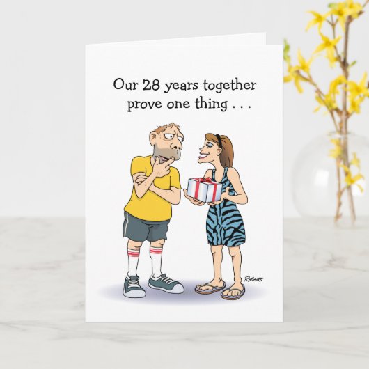 Love Is 28th Wedding Anniversary Karte (Gelbe Blume)