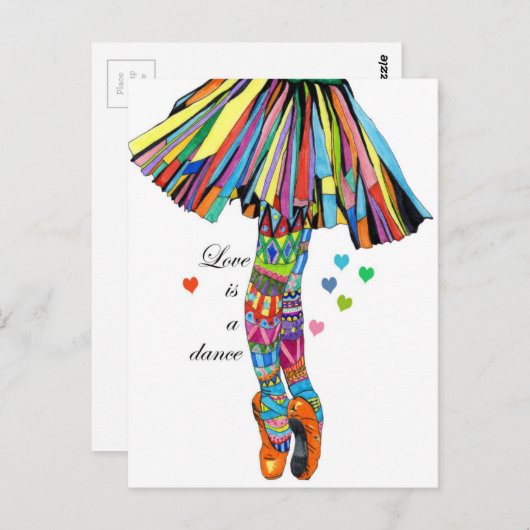 LOVE IS A DANCE POSTKARTE (Vorne/Hinten)