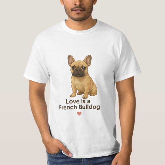 Love is a French Bulldog – Cute Realistic Frenchie T-Shirt