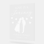 Love is a Journey Personalized Wedding Acrylschild (Winkel)