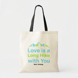 Love is a Long Hike with You Retro Mountain Couple Tragetasche