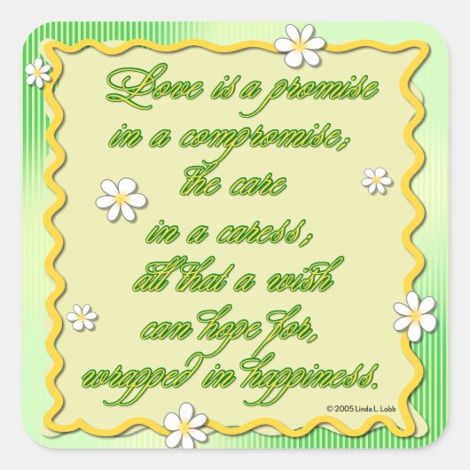 Love is a promise stickers (Vorderseite)