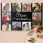 Love is a Wonderful Thing 10 Photo 1000 piece Puzzle<br><div class="desc">Create your own unique puzzle with 10 of your favorite photos. The photo template is set up for you to add your pictures, working in rows left to right, which will be displayed in square instagram format. The design features a quote in hand lettering with a love heart which reads...</div>
