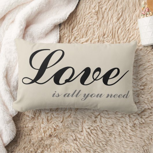 Love is all you need Cushion Beige Lendenkissen (Decke)