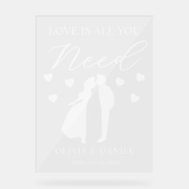 Love is All You Need Custom Wedding Acrylschild