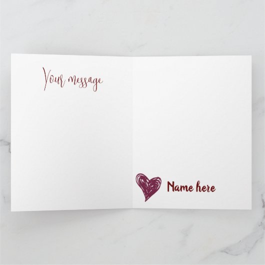 Love is all you need hearts customize inside text karte (Innenseite)