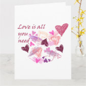 Love is all you need hearts customize inside text karte (Gelbe Blume)