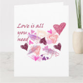Love is all you need hearts customize inside text karte (Vorderseite)
