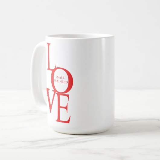 Love is all you need kaffeetasse (Vorderseite Links)