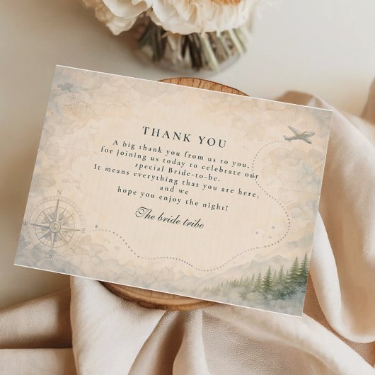 Love Is An Adventure Bridal Shower Dankeskarte