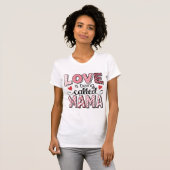 Love Is Being Called Mama Cute Patchwork Valentine T-Shirt (Vorne ganz)