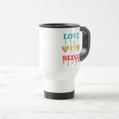 Love Is Blind Braille Hearts Reisebecher (VorderseiteRechts)