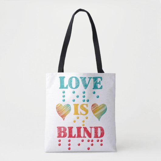 Love Is Blind Braille Hearts Tasche (Vorderseite)