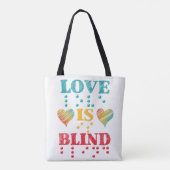 Love Is Blind Braille Hearts Tasche (Rückseite)