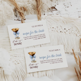 Love is Brewing Blue Bow Coffee Bridal Shower Begleitkarte