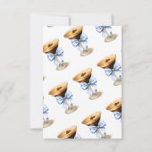 Love is Brewing Blue Bow Coffee Bridal Shower Dankeskarte (Rückseite)