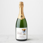 Love is Brewing Blue Bow Coffee Bridal Shower Schaumweinetikett (Vorderseite)