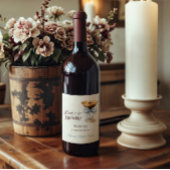 Love is Brewing Blue Bow Coffee Bridal Shower Weinetikett