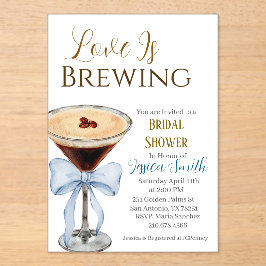 Love is Brewing Blue Bridal Shower Invitation  Acryleinladungen