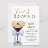 Love is Brewing Blue Bridal Shower Invitation  Einladung (Vorderseite)