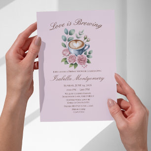Love Is Brewing Blush Latte Brautparty Einladung