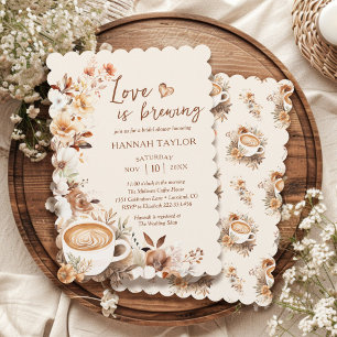 Love Is Brewing Boho Kaffee Brautparty Einladung