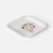 Love is Brewing Boho Rustic Floral Bridal Shower Pappteller (Gewinkelt)