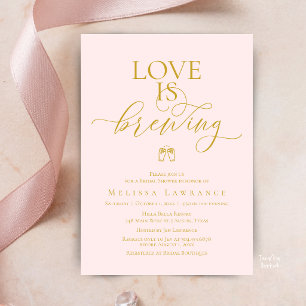 Love Is Brewing Brautparty   Elegante Schriftart Einladung