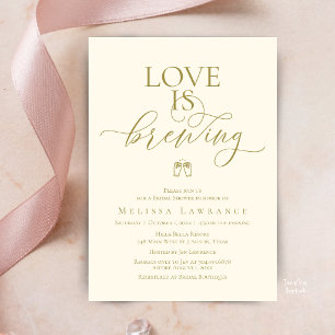 Love Is Brewing Brautparty Elegante Schriftart Einladung