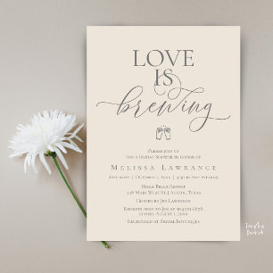 Love Is Brewing Brautparty Elegante Schriftart Einladung
