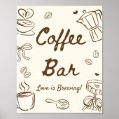 Love is Brewing Bridal Shower Coffee Bar Poster (Vorne)