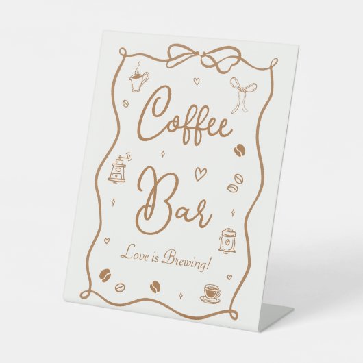 Love is Brewing Bridal Shower Coffee Bar Sockelschild (Vorderseite)