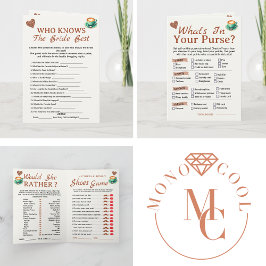 Love Is Brewing Bridal Shower Party 4 Games Fun Karte