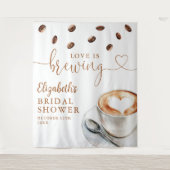 Love Is Brewing Bridal Shower Photo Backdrop Wandteppich (Vorderseite)