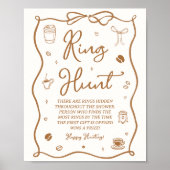 Love is Brewing Bridal Shower Ring Hunt Game Poster (Vorne)