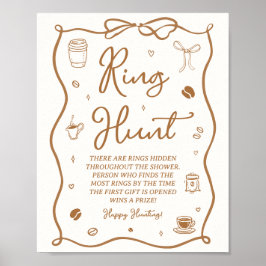 Love is Brewing Bridal Shower Ring Hunt Game Poster