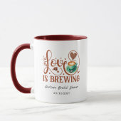Love Is Brewing Bridal Shower Romantic Heart  Tasse (Links)