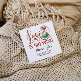 Love Is Brewing Bridal Shower Terracotta Coffee Dankeskarte
