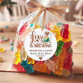 Love Is Brewing Bridal Shower Terracotta Coffee Geschenkanhänger