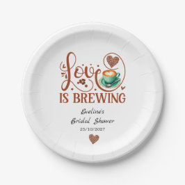 Love Is Brewing Bridal Shower Terracotta Coffee Pappteller