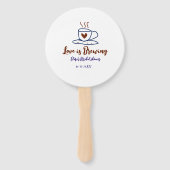 Love is Brewing brown blue bridal shower add name Fächer (Rückseite)