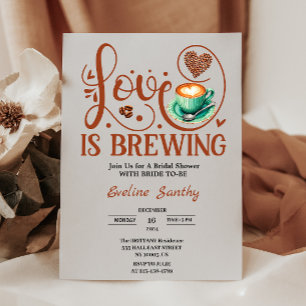 Love Is Brewing Cappuccino Herz Junggesellinnen-Ab Einladung