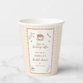 Love Is Brewing Coffee Boho Beige Benutzerdefinier Pappbecher (Vorderseite)