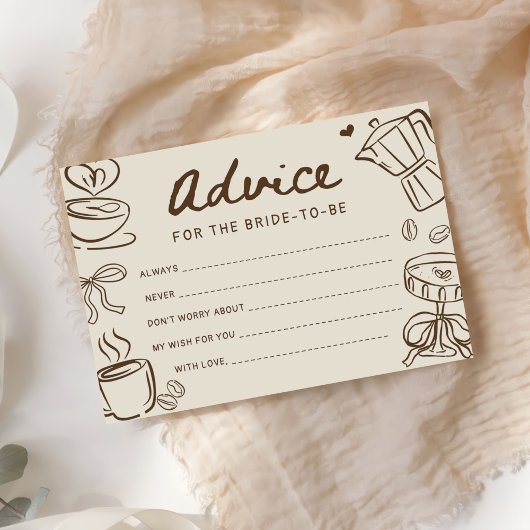 Love is Brewing Coffee Bridal Shower Advice Begleitkarte