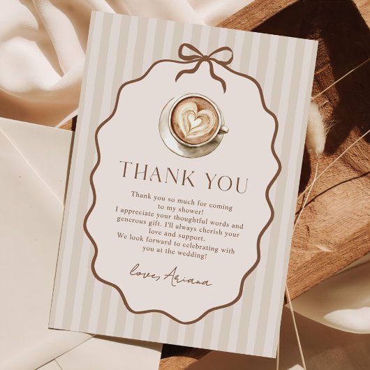 Love is Brewing Coffee Bridal Shower Dankeskarte