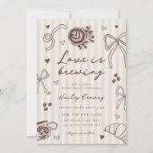 "Love is Brewing" Coffee Bridal Shower Einladung (Vorderseite)