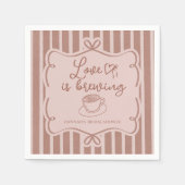 Love is Brewing Coffee Bridal Shower Plates Serviette (Vorderseite)