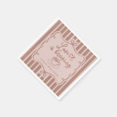 Love is Brewing Coffee Bridal Shower Plates Serviette (Ecke)