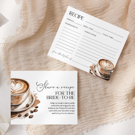Love is Brewing Coffee Bridal Shower Recipe Card