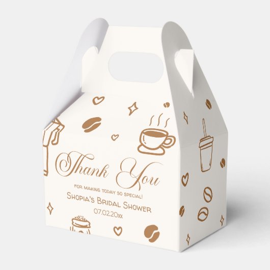 Love is Brewing Coffee Bridal Shower Thank You Geschenkschachtel (Vorderseite)